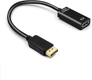 محول كابل Keendex KX 2606 من Display Port إلى HDMI ذكر إلى أنثى لشاشات LCD 4K 2K - أسود