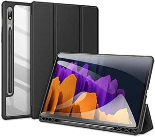 Case Compatible with Samsung Galaxy Tab S9 Ultra 2023 / S8 Ultra 2022 14.6 Inch with S-Pen Holder, Transparent Back Tablet Cover with Auto-Wake for Tab S8 Ultra (Tab S9 Ultra/S8 Ultra, Black)