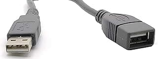 كابل تمديد Crash USB 2.0 ذكر إلى أنثى عادي (1.5 متر، رمادي)