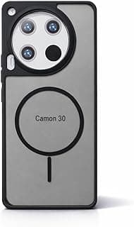 جراب مطفي بنمط مغناطيسي لهاتف تكنو Camon 30 4G، غير مغناطيسي، غطاء حماية ضد الصدمات (أسود)