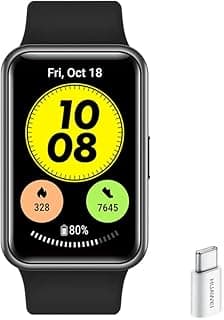 ساعة ذكية Watch Fit مع محول AP52، شاشة 1.64 بوصة AMOLED، 97 وضع رياضي، قياس نبضات القلب 24/7، لون أسود جرافيت