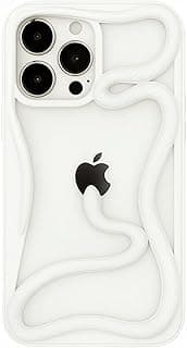 جراب موبايل بتصميم ثعبان عصري ومضاد للصدمات متوافق مع iPhone 15 Pro Max - أبيض