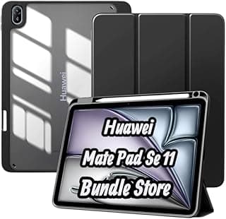 جراب لهواوي MatePad SE 11 (2024) مع مكان للقلم، غطاء قابل للطي، ظهر TPU ناعم، خاصية النوم/الاستيقاظ التلقائي، غطاء حماية مقاوم للخدش - اسود