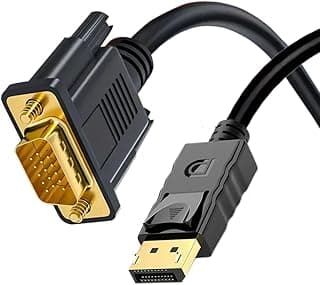 DisplayPort to VGA Cable, 6ft / 1.8M DP to VGA Male to Male Cable 1080p Cord for Computer, Monitor, TV, Projector