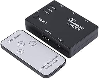 موزع HDMI ثلاثي الاتجاهات مع ريموت كنترول لتلفزيون HD ووي يو وبلاي ستيشن 3 واكس بوكس 360