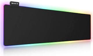 ماوس باد جيمنج RGB، ماوس باد ممتد ناعم كبير مع 14 وضع إضاءة ومستويين سطوع، قاعدة كيبورد وماوس للكمبيوتر 800 x 300 مم / 31.5×11.8 بوصة