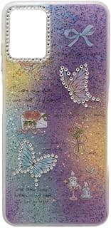 Back Cover Compatible With Samsung A07 / A06, Sparkling Glitter Case Hard Back With Soft Silicone Edges -light Blue & purple