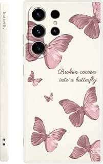 Fekra Red Butterfly Soft TPU Case For Samsung Galaxy S26 Ultra Shockproof Silicone Cover (White, Samsung Galaxy S26 Ultra)