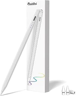 قلم تاتش للآيباد 2018-2026، شحن سريع USB C، الجيل الثاني متوافق مع ايباد برو، اير، ميني، ايباد (أبيض)