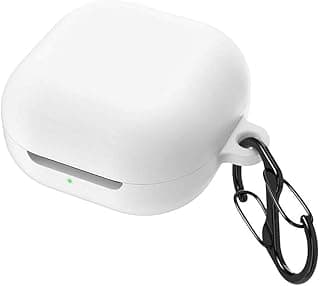 جراب لسامسونج Galaxy Buds2 Pro/Galaxy Buds Pro/Galaxy Buds Live مع ميدالية (أبيض)