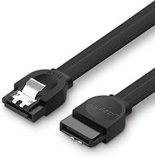 كابل ساتا 3.0 الى هارد ديسك HDD SSD او دي دي 6 جيجابايت في الثانية، سلك توصيل بيانات عالي السرعة، مستقيم الى مستقيم (0.5 متر) - اسود من يوجرين