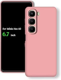 غطاء خلفي سيليكون لهاتف Infinix Hot 60، حماية للكاميرا من الصدمات من TPU متوافق مع Infinix Hot 60 (6.7 بوصة) (وردي)