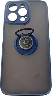 Blue Phone Case With Magnetic Ring Translucent Matte Back Cover With Camera Protection Compatible With iPhone 14 Pro