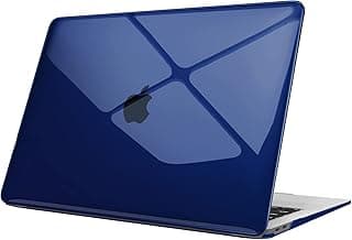 جراب Fintie للابتوب ابل MacBook Air 13 بوصة A2337 (M1) / A2179 / A1932 (إصدارات 2022 2021 2020 2019 2018) - غطاء صلب للابتوب ابل MacBook Air 13 بشاشة ريتينا وبصمة، كحلي كريستالي