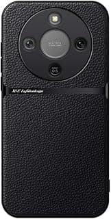 جراب موبايل جلد بظهر TPU مقاوم للصدمات متوافق مع Honor x9d (أسود)