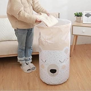 Printed Round Drawstring Clothes Quilt Blanket Organizer Bag Large Foldable Bag Home Organizers Accessories | Foldable round drawstring storage bag 1pc (Random Printed Round Drawstring Bag)
