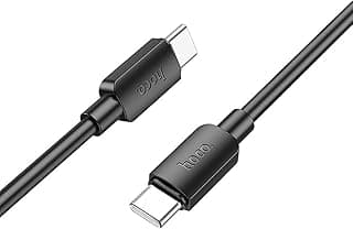 كابل شحن 60W USB C إلى USB C طول 1 متر أسود، كابل شحن سريع PD 3.0 3A متوافق مع ايباد برو 2022، سامسونج جالكسي S23/22/Z Fold/Z Flip، جوجل بيكسل 7/6A، PS5، سويتش، إلخ
