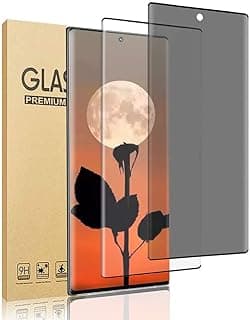 [عدد 2 حماية شاشة HD+خصوصية] حماية شاشة لهاتف سامسونج Galaxy Note 20 Ultra 5G، زجاج مقوى 9H/تغطية كاملة 3D/حماية خصوصية/دعم بصمة الإصبع، لهاتف سامسونج Note 20 Ultra (6.9 بوصة)