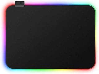 قاعدة لماوس الالعاب بمدخل RGB كبيرة (35x25) سم - قاعدة مطاطية غير قابلة للانزلاق - 10 انماط اضاءة