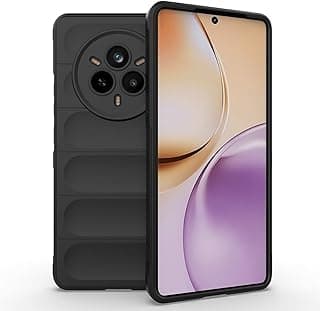 Cover for Realme 14 Pro+ Plus 5G, [Airbag Design] Rugged Slim Protective Case, Soft Silicone + TPU Bumper Case Shockproof Anti-Drop Cover – Black