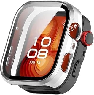 غطاء حماية لساعة Huawei Watch Fit 5 2026، غطاء صلب من PC مع واقي شاشة زجاجي، غطاء حماية ضد الخدوش والغبار لساعة Huawei Watch Fit 5 2026 (فضى)