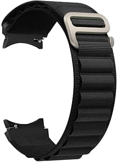 حزام ساعة نايلون متوافق مع ساعات سامسونج Galaxy Watch 6 5 4 مقاس 40mm 44mm/Watch 5 Pro مقاس 45mm/Watch 4 6 Classic مقاس 42mm 43mm 46mm 47mm، حزام Alpine Loop رياضي منسوج للرجال والنساء