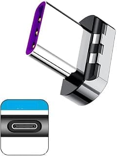 Elbow Type-C Thunderbolt 3 Magnetic Converter - Bent C Plug Adapter 24 Pin - 480Mbps - 40~60MB/s - 24V/5A - 120W - Plug Only