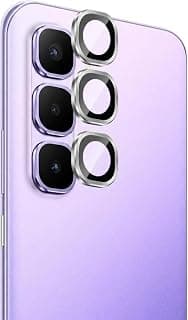 حامي عدسة كاميرا لهاتف Infinix Hot 60 Pro/Infinix Hot 60 Pro Plus، زجاج مقوى 9H مع إطار معدني، مضاد للخدش (فضي)