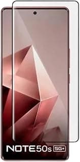 واقي شاشة زجاج مقوى منحني شفاف HD ممتاز بغراء كامل [يدعم بصمة الإصبع] متوافق مع Infinix Note 50s