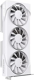 بطاقة رسومات SWFT RX9060XT RX-96TSW8GWQ بسعة 8GB وذاكرة GDDR6 ومروحتان مع كسر سرعة منافذ HDMI وديسبلاي بورت من اكس اف اكس، أبيض