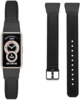 Leather Strap for Honor 6 Smartwatch (Black), Unisex