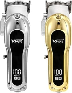 ماكينة حلاقة شعر معدنية VGR احترافية للرجال، ماكينة تشذيب، شاشة رقمية V-680