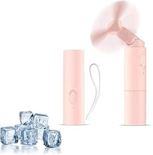 2000mAh Handheld Mini Fan, Portable Rechargeable USB Battery Powered, Small Hand Held Fan Foldable Pocket Personal Fan Gifts for Women Girls Men Office,Travel,Outdoor - Pink