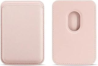 next store Leather Wallet Strong Magnetic Leather Card Wallet with Mag-Safe Compatible with iPhone, Samsung, Huawei (Light Pink)