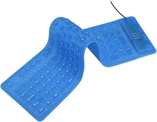 Flexible Silicone USB Keyboard for PC and Laptop, Foldable Purple Wired Keypad, Portable Lightweight Roll-up Design for Travel and Office Work