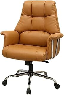 كرسي مكتب إداري YV Furniture - جلد PU مستورد فاخر، قاعدة نجمية ستانلس ستيل، ماكينة حركتين - تصميم أنيق ومريح للعمل من المنزل أو المكتب