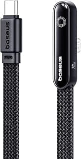 كابل شحن سريع MVP3 بطول 2 م وقدرة 20 وات من USB-C إلى لايتنينج، كابل ألعاب بسلك مزامنة بيانات 480 ميجابايت في الثانية لآيفون 14/13/12/11/X/Xs ماكس/7/8 بلس واي باد وايبود وايربودز من باسيوس، أسود