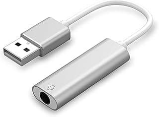 USB Audio Adapter, 7.1 External Sound Card for PC and Laptop, Microphone Adapter to 3.5mm(1/8 inch) for Headphone, Speaker and Microphone Jack, Plug and Play USB to Stereo Audio (Multicolor)