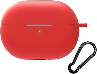 Silicone Cover for Huawei Freebuds Pro 3, Soft Skin Shockproof Protective Case, Slim Cover with Carabiner - Red