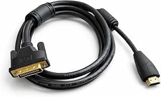 كيبل HDMI الى DVI لون اسود، موصلات مطلية بالذهب، سلك محول فيديو رقمي