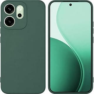 جراب سيليكون سائل متوافق مع Oppo Reno 15 Pro 5G، حماية كاملة للكاميرا مع بطانة مايكروفايبر ناعمة، غطاء متين مضاد للصدمات والخدش (أخضر بترولي داكن)
