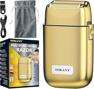 Hair Shaver & Clipper, Upgrade Your Grooming Game with Multifunctional Razor - Precision Trimmer, USB Charging, and Extended Battery Life, SK-384 (Gold)