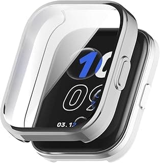 Case for Amazfit Bip 5 Unity Protective Film, Silicone TPU Screen Protector Case Cover, Anti-Scratch Anti-Dust Protection Case for Amazfit Bip 5 Unity (Silver)