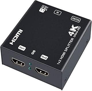 موزع HDMI من DTECH، مدخل واحد لـ مخرجين، يدعم 4K 60HZ و3D مع مؤشر LED