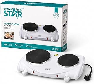 Winning Star - Electric Hot Plate Single Burner & Compact Cooking Stove 2500 W - White - A1-570