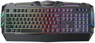 Yesido KB21 Wired Gaming Keyboard, RGB Backlight, 104 Full-Key Layout, Mechanical Feel, Large Curvature Keycaps, 1.5M Cable
