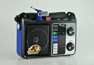 RX-333BT Portable Radio, Outdoor Use, FM AM SW1-2 4 Band, Home Use, X Bass, Retro (Blue)