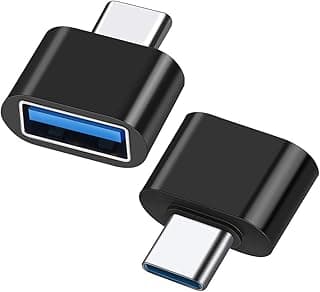 محول USB C الى OTG عبوة من قطعتين ، النوع A متوافق مع ماك بوك برو وسامسونج جالكسي سي والهواتف الذكية والتابلت اسود، بورلتير كلامب، عدد المنافذ: 2