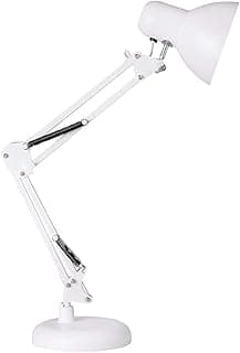 Desk Lamp Light - White | Professional Classic Flexible Desk Lamp (Architect Desk Lamp), Ideal For Studying, Reading, Drawing Work Or Fine Maintenance