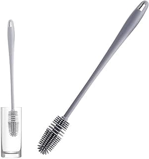 Other Silicone bottle scrub brush for narrow/tall bottle long handle. (grey)
